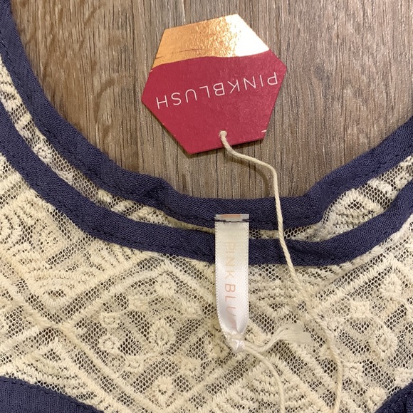 Pink Blush Periwinkle purple/Blue open arm top, size Large. NWT - Picture 2 of 2